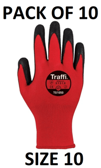 picture of TraffiGlove Centric 1 Handling Rubber Coating Gloves - Size 10 - Pack of 10 - TS-TG1050-10X10 - (AMZPK2)