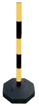 picture of Complete Set of Black and Yellow Post with Cap and Octagon Shaped Base - [GP-S2001BY]