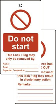 Picture of Spectrum Lockout Tags - Do not start - (Double Sided 10 pack) - SCXO-CI-LOK051