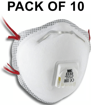 picture of 3M 8833 Cup-Shaped Soft Seal Valved Dust/Mist - Box of 10 - [3M-8833] - (HY)