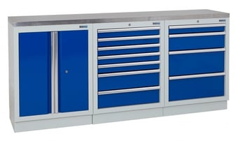 picture of BiGDUG 2041mm Wide Workbench - 7 Drawer Cabinet - 4 Drawer Cabinet - Stainless Worktop - [BDU-TGC153GBS] - (LP)