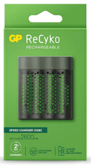 picture of GP ReCyko Speed USB Charger M451 4-slot NiMH - 4 x AA NiMH Batteries - [HQ-GPM451+DOCK]