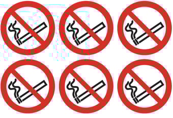 Picture of No Smoking Logo Sign - Pack of 24 - Double Sided for use on Glass - 85 X 85Hmm - [AS-PR323]