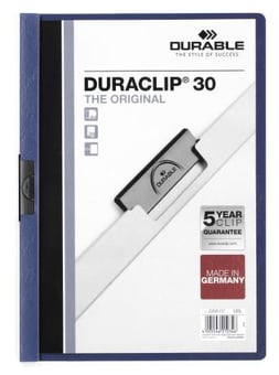 Picture of Durable - DURACLIP 30 Clip Folder - A4 - Dark Blue - Pack of 25 - [DL-220007]
