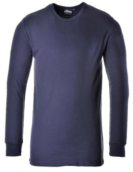 picture of Polycotton Thermal Long Sleeve T-Shirt - Navy Blue - PW-B123NAR