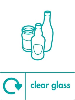 picture of Recycling Signs - Clear Glass - 300 X 400Hmm - Rigid Plastic - [AS-WR31-RP]