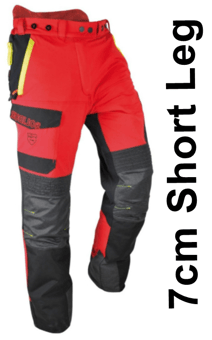 picture of Solidur INPA Class 1 Type A Infinity Chainsaw Trousers Red - 7cm Short Leg - SEV-INPA7M