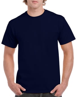 picture of Gildan Heavy Quality Cotton Short Sleeve Crew Neck Navy Blue T-shirt - BT-5000-NAV