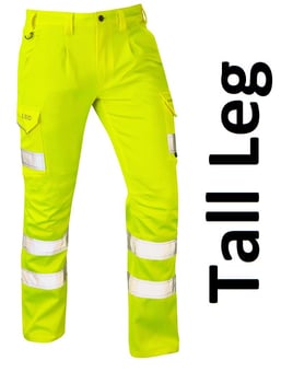 picture of Kingford - Hi-Vis Yellow Stretch Poly/Cotton Cargo Trouser - Tall Leg - ISO 20471 Class 1 - LE-CT04-Y-T