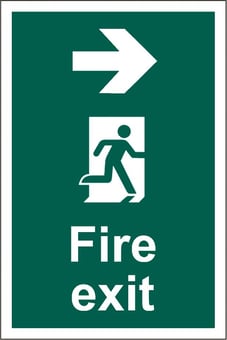 picture of Fire Exit Sign - Arrow Right - Complies to BS 5499 (Part 4) 2000 - 200 x 300Hmm - Rigid Plastic - [AS-SA131-RP]