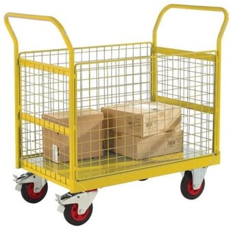 picture of QMP 4 Sided Trucks - Yellow - Mesh Sides - 830H x 600W x 1200D mm - [QM-RTBT4612MYXX] - (LP)