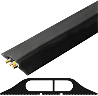 Picture of Vulcascot Superior Office Floor Cable Protector - 25 x 10 + 15 x 10 mm Channels - Black - Price per meter - [VS-BNC2]