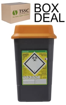 picture of Sharpsafe Recycled Sharps Bin - Orange Lid - 7L - Box Deal of 50 - [IH-VC-51125410]