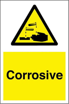 Picture of Corrosive Sign - 200 x 300Hmm - Rigid Plastic - [AS-WA151-RP] 