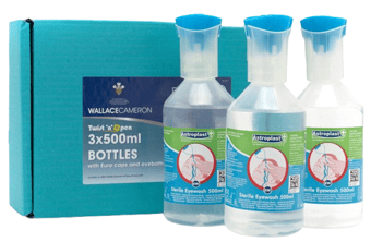 picture of Wallace Cameron Twist N Open Sterile Eye Wash Bottles 500ml - Box of 3 - [WC-2404087]