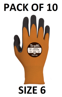 picture of TraffiGlove Morphic 3 Orange/Black Gloves - Size 6 - Pack of 10 - TS-TG3140-6X10 - (AMZPK2)