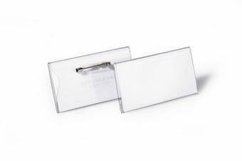 picture of Durable - Universal Name Badge - 40x75mm - Transparent - Pack of 25 - [DL-860119]