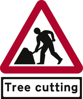 Picture of Spectrum Road Works & Tree Cutting Supp Plate - Classic Roll Up Traffic Sign 600mm Tri - [SCXO-CI-14125]