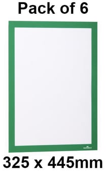 picture of Durable Self-adhesive Infoframe Duraframe Green A3 - 325 x 445mm - Pack of 6 - [DL-488305]
