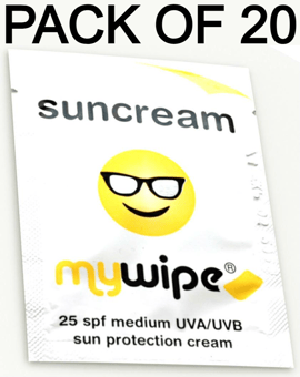 picture of Mywipe - Suncream Sachet - 4ML - 25 SPF - UVA and UVB Sun Protection - [MY-SUN25SPF500] - (AMZPK)