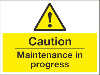Picture of Caution Maintenance in Progress Sign - 600 x 450Hmm - Rigid Plastic [AS-WA134-RP]