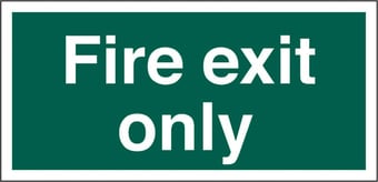 picture of Fire Exit Only Sign Text Only - 450 x 200Hmm - Rigid Plastic - [AS-SA62-RP]
