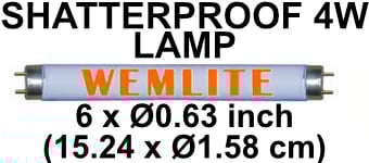 picture of Wemlite - 4 Watts Lamp For Fly Killers - BL368 - Shatter Resistant - [BP-LS04WS-W]