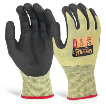 picture of Glovezilla Nitrile Palm Coated Yellow Gloves - BE-GZ06Y