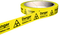 Picture of Hazard Labels On a Roll - Danger Radiation Risk Labels - Self Adhesive Vinyl - 100 per Roll - Choice of Sizes - AS-WA166