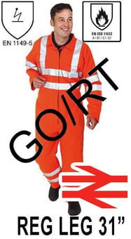 picture of Hi Vis Orange GO/RT FR And ARC Flash Coverall - Flame Retardant - Anti-Static - YA-GFRAS04