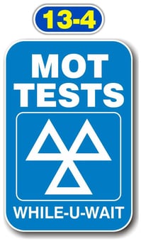 Picture of Sign Panels For Wall Mounting - MOT Tests - While You Wait - 750 x 500mm - [PSO-FSB7730-13-4]