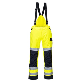 Picture of Portwest - MV71 - Modaflame Rain Multi Norm Arc Trouser - Yellow/Navy - PW-MV71YNR