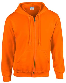 picture of Gildan Heavy Blend Adult Full Zip Hooded Sweatshirt - Safety Orange - BT-18600-SAO