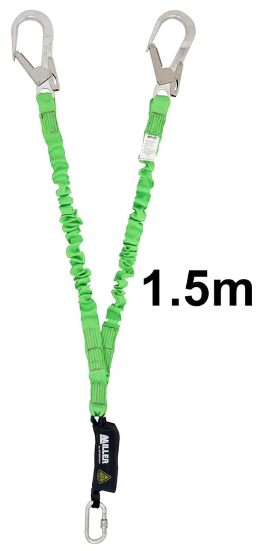 Miller Edge Lanyard With Shock Absorber - 1.5m Twin Manyard - [HW-1028523]