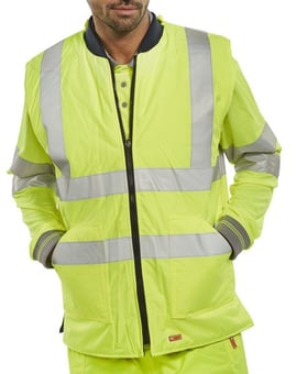 Picture of Beeswift Reversible Hi Vis Interactive Bodywarmer - Saturn Yellow/Navy - BE-BWENGSY