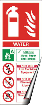 picture of Water Fire Extinguisher Instruction Sign - 82 X 202Hmm - Self Adhesive Vinyl - [AS-EN5-SAV]