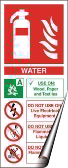 picture of Water Fire Extinguisher Instruction Sign - 82 X 202Hmm - Self Adhesive Vinyl - [AS-EN5-SAV]