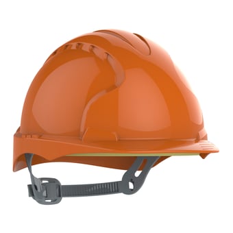 picture of JSP - The All New EVO2 Orange Safety Helmet - Standard Peak with OneTouch 3D Adjustment Slip Ratchet Harness - [JS-AJE030-000-800]