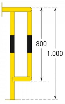 picture of TRAFFIC-LINE External Pipe Protectors - Wall & Ground Mounted 1,000 x 350 x 300mm - Yellow/Black - [MV-200.27.919]