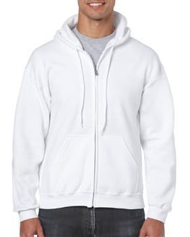 picture of Gildan White Heavy Blend Zip Through Hood - AP-G18600-WHT