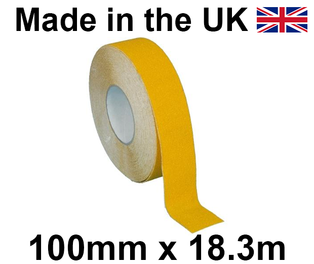 Heskins - Coarse Safety Grip Tape - YELLOW - 100mm x 18.3m Roll - [HE-H3402Y-YELLOW-100] - (LP)