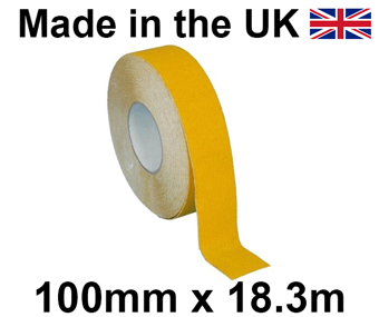 picture of Heskins - Coarse Safety Grip Tape - YELLOW - 100mm x 18.3m Roll - [HE-H3402Y-YELLOW-100] - (LP)