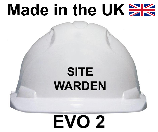 JSP - EVO2 Safety Helmet - SITE WARDEN Printed on Front in Black - [JS-AJE030-000-100-SW]