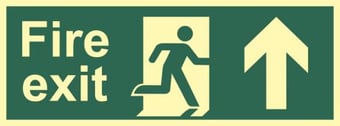 picture of Spectrum Fire Exit - Man Arrow Up – PHS 400 x 150mm – [SCXO-CI-17084]