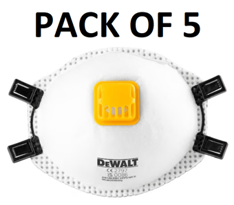 picture of Dewalt FFP2 Disposable Particulate Respirator - Pack of 5 - [FDC-DXIRFFP25]