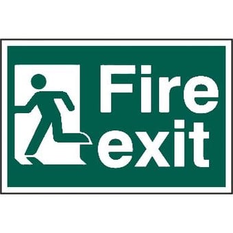 picture of Fire Exit Sign - Running Man Left - 400 x 200Hmm LARGE - Rigid Plastic - [AS-SA28L-RP]
