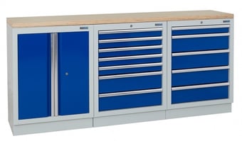 picture of BiGDUG 2041mm Wide Workbench - 7 Drawer Cabinet - 5 Drawer Cabinet - Multiplex Worktop - [BDU-TGC154GBM] - (LP)