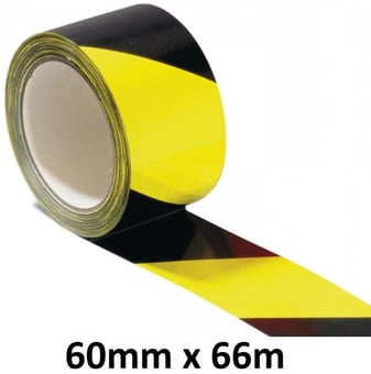 picture of Non-Reflective Hazard Warning Tape - 60mm x 66m - Black/Yellow - [MV-420.11.965]