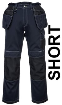 picture of Portwest - PW3 Holster Work Trousers - Navy Blue/Black - Short Leg - PW-T602NBS