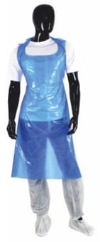 Picture of Supreme TTF Disposable Plastic Apron - Blue - Pack of 100 - [HT-APRON-FLAT-BLUE]